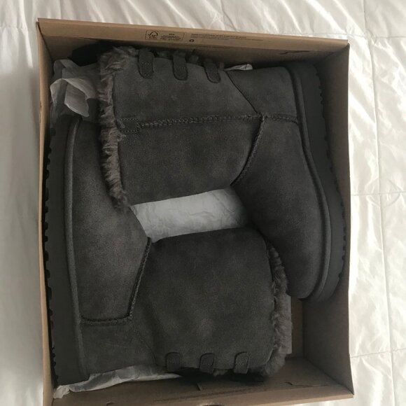 UGG Boots W Short Continuity Bow in Grey Size 8 - Picture 5 of 9